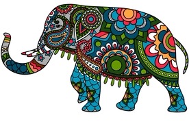 Elephant - Decorated Color